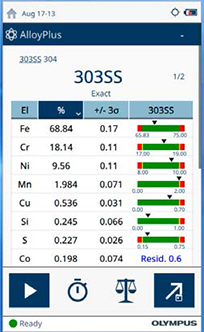 圖3：Vanta分析儀所提供的準(zhǔn)確可靠的讀數(shù)有助于輕松確定合金的組成成分。